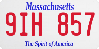 MA license plate 9IH857