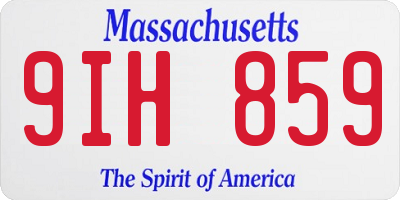 MA license plate 9IH859