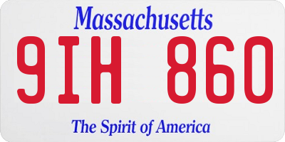 MA license plate 9IH860