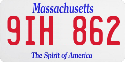 MA license plate 9IH862