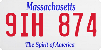 MA license plate 9IH874