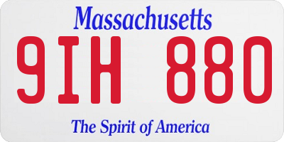 MA license plate 9IH880