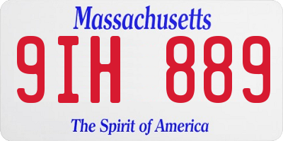 MA license plate 9IH889