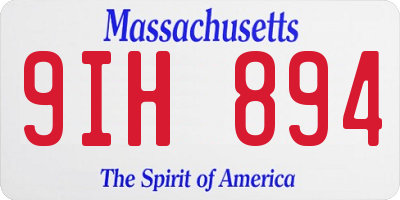 MA license plate 9IH894