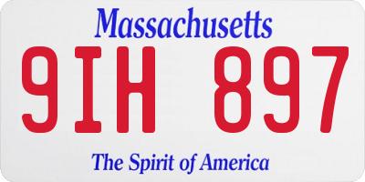 MA license plate 9IH897
