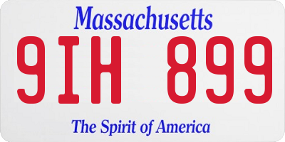 MA license plate 9IH899