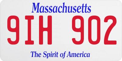 MA license plate 9IH902