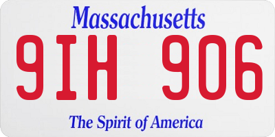 MA license plate 9IH906