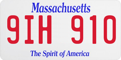 MA license plate 9IH910