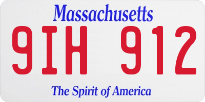 MA license plate 9IH912