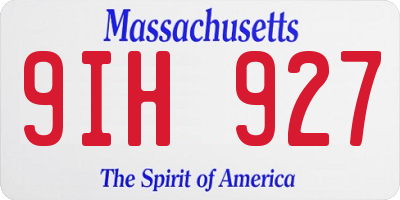 MA license plate 9IH927
