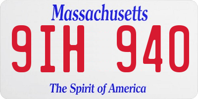 MA license plate 9IH940