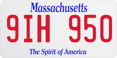MA license plate 9IH950