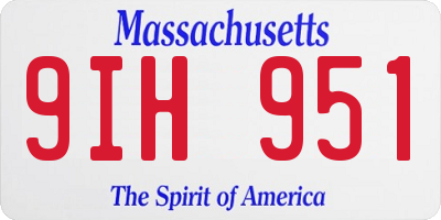 MA license plate 9IH951