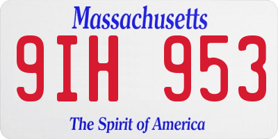 MA license plate 9IH953