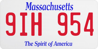 MA license plate 9IH954