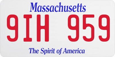 MA license plate 9IH959
