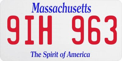 MA license plate 9IH963