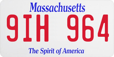 MA license plate 9IH964