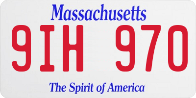MA license plate 9IH970