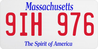 MA license plate 9IH976