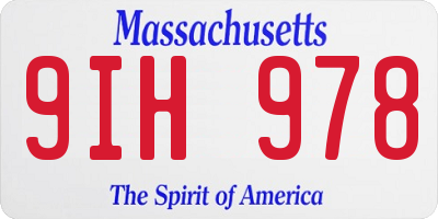 MA license plate 9IH978