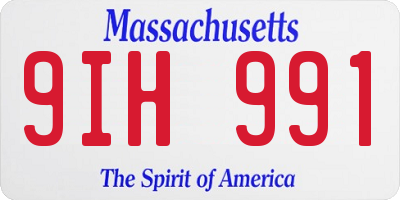 MA license plate 9IH991