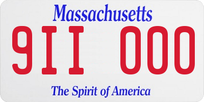 MA license plate 9II000