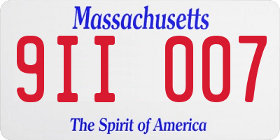 MA license plate 9II007