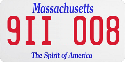 MA license plate 9II008