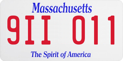 MA license plate 9II011