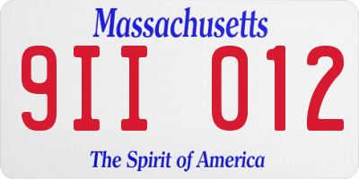 MA license plate 9II012