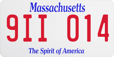 MA license plate 9II014