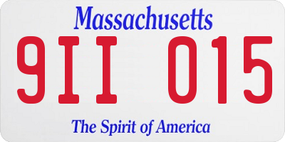 MA license plate 9II015