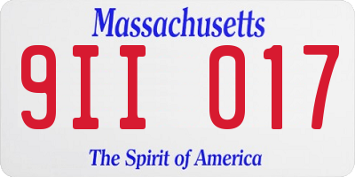 MA license plate 9II017