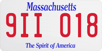 MA license plate 9II018