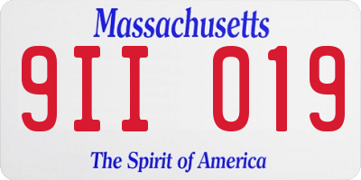 MA license plate 9II019