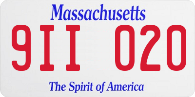 MA license plate 9II020