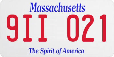 MA license plate 9II021