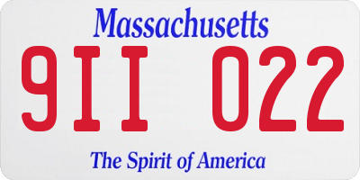MA license plate 9II022