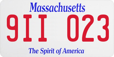 MA license plate 9II023