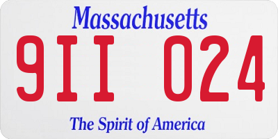 MA license plate 9II024