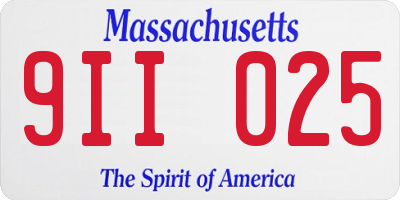 MA license plate 9II025