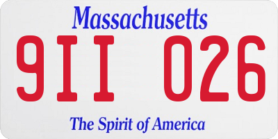 MA license plate 9II026