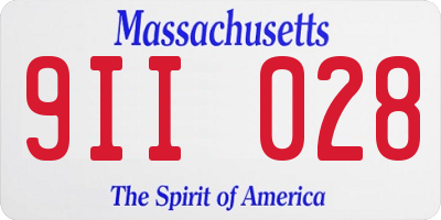 MA license plate 9II028