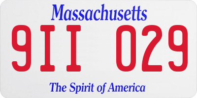MA license plate 9II029