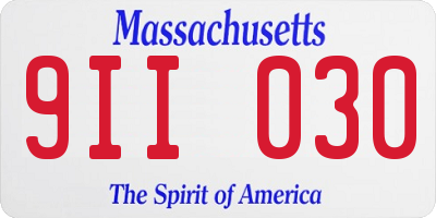 MA license plate 9II030