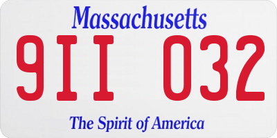 MA license plate 9II032