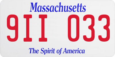 MA license plate 9II033