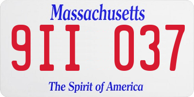 MA license plate 9II037